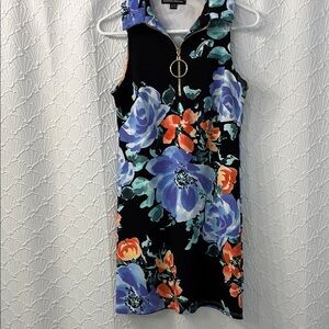 dressbarn Black Floral Mini Dress